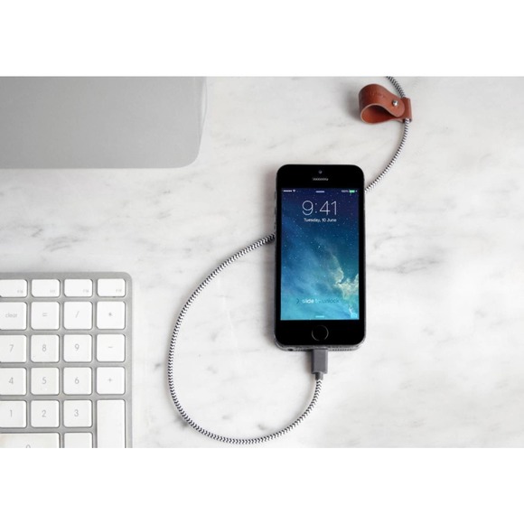 Native Union - Apple MFi Certified 3.9' Lightning USB Charging Cable - Zebra - Picture 2 of 6